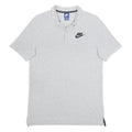 NIKE Mens Grey Short Sleeve Plain M Cotton Polo Shirt Lightweight Casual