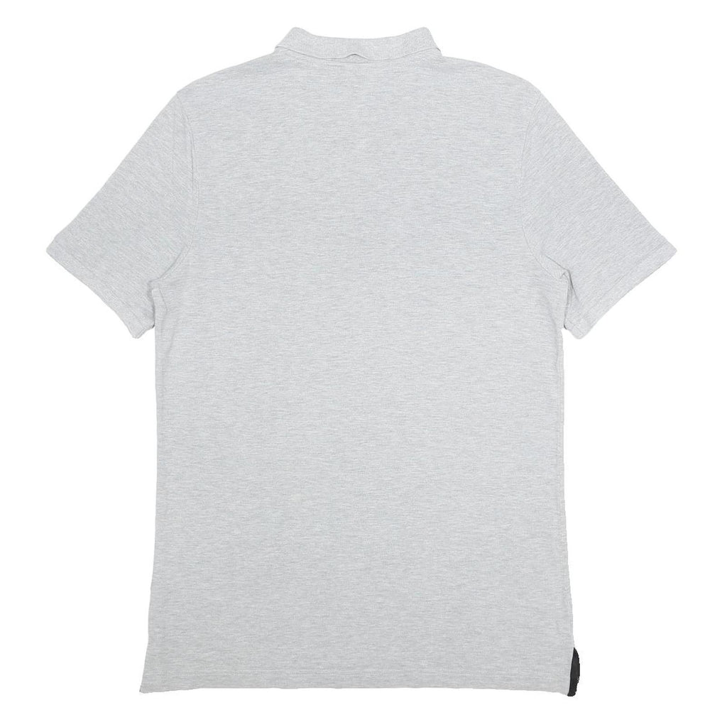 NIKE Mens Grey Short Sleeve Plain M Cotton Polo Shirt Lightweight Casual