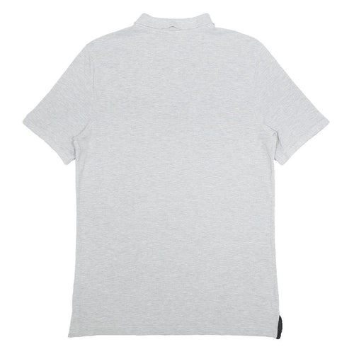 NIKE Mens Grey Short Sleeve Plain M Cotton Polo Shirt Lightweight Casual