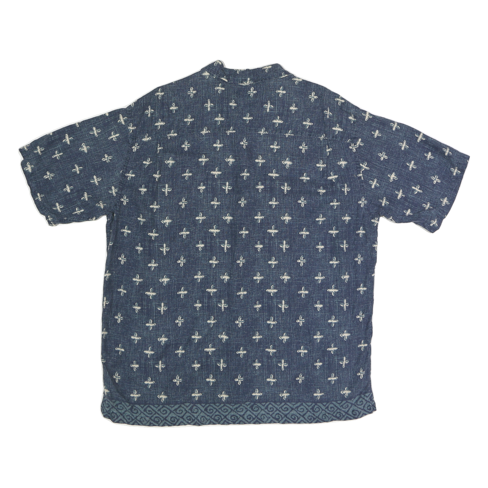 DOCKERS Mens Blue Printed Cotton Shirt XL Casual Button Front Short Sleeve