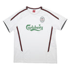 L.F.C Mens White Liverpool Crest Football T-Shirt XL Short Sleeve Crew Neck