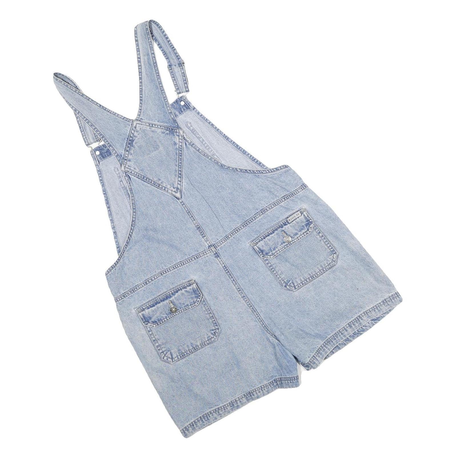 ROUTE 66 Mens Blue Loose Denim Dungarees L W40 L3 Dragon Embroidery