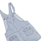 ROUTE 66 Mens Blue Loose Denim Dungarees L W40 L3 Dragon Embroidery