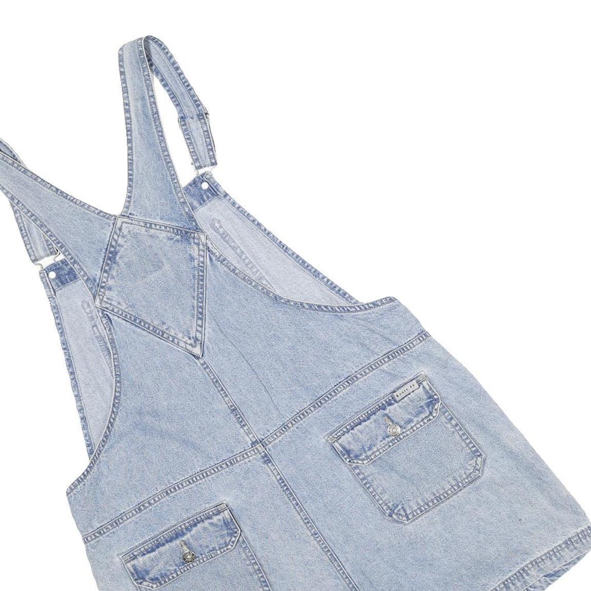 ROUTE 66 Mens Blue Loose Denim Dungarees L W40 L3 Dragon Embroidery