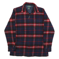 LAUREN RALPH LAUREN Womens Navy & Red Checked Wool Zip Jacket S Woven Casual