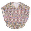 Womens Printed Top Red V-Neck Geometric M