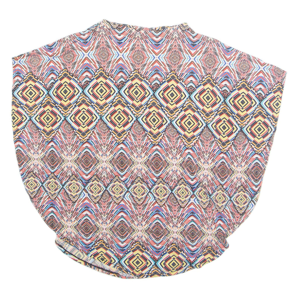 Womens Printed Top Red V-Neck Geometric M