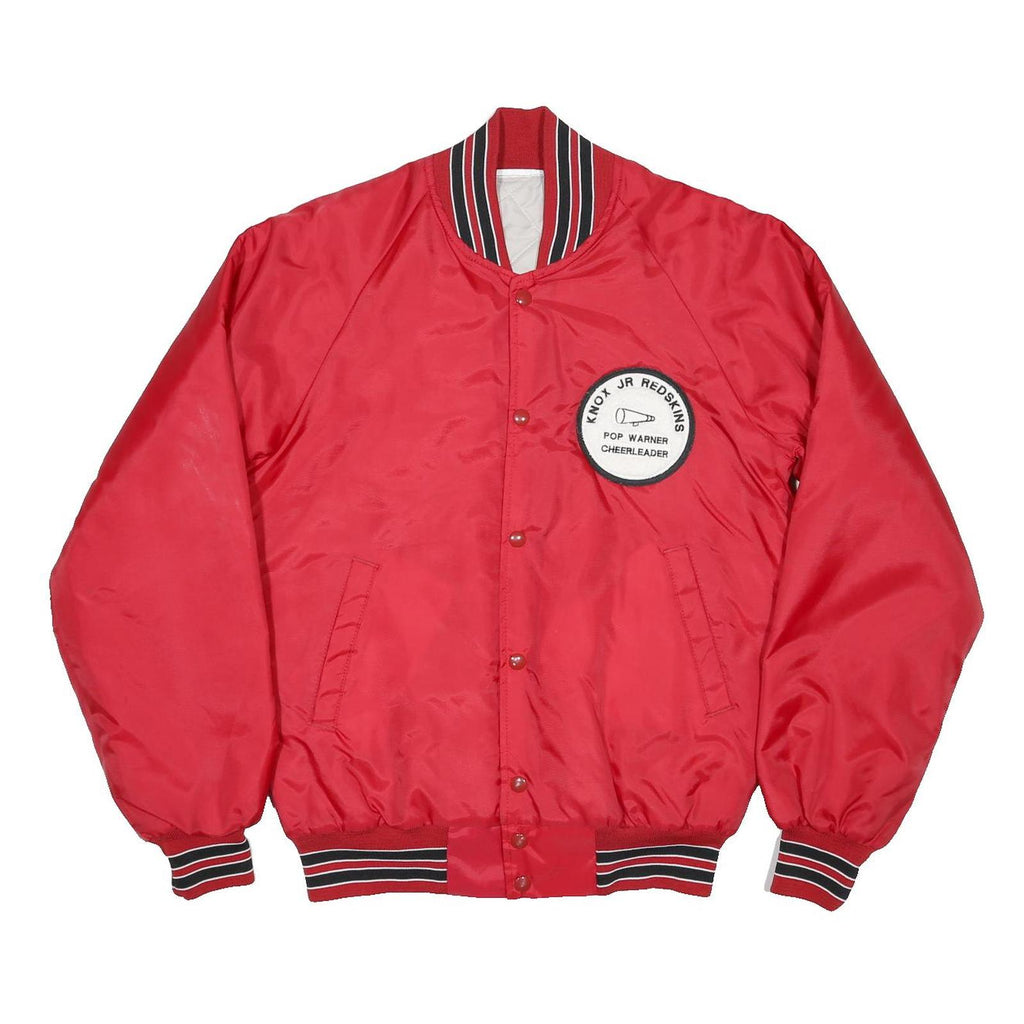 Mens Red Synthetic Jacket M Button Bomber Plain Pocketed Comfortable
