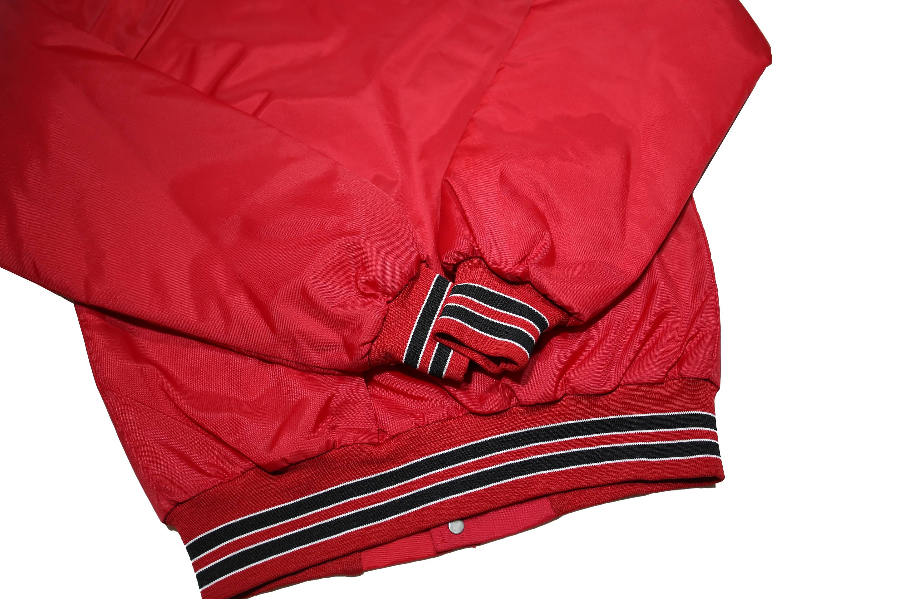 Mens Red Synthetic Jacket M Button Bomber Plain Pocketed Comfortable