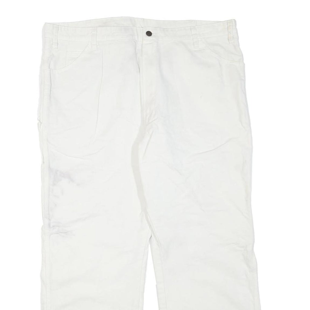 DICKIES Womens White Regular Fit Straight Denim Jeans Cotton Blend W42 L29