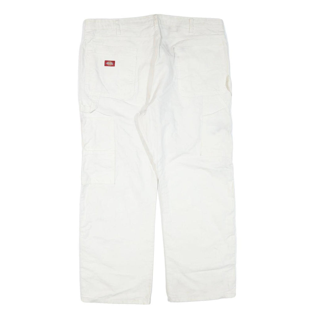 DICKIES Womens White Regular Fit Straight Denim Jeans Cotton Blend W42 L29