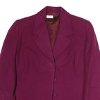 Womens Maroon Classic Jacket M Polyester Button Closure Plain Smart Fashion