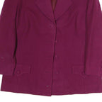 Womens Maroon Classic Jacket M Polyester Button Closure Plain Smart Fashion