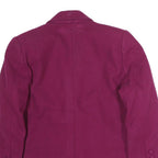 Womens Maroon Classic Jacket M Polyester Button Closure Plain Smart Fashion