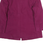 Womens Maroon Classic Jacket M Polyester Button Closure Plain Smart Fashion