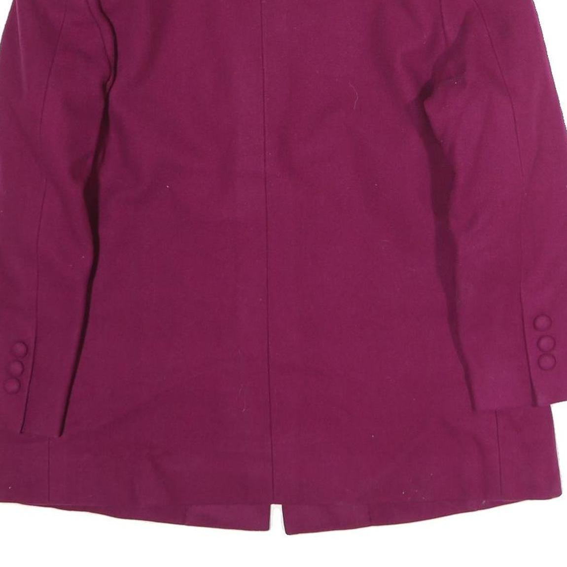 Womens Maroon Classic Jacket M Polyester Button Closure Plain Smart Fashion