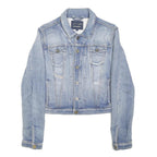 DIESEL Womens Blue Denim Jacket S Cotton Blend Button Closure Casual Style
