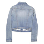 DIESEL Womens Blue Denim Jacket S Cotton Blend Button Closure Casual Style