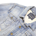 DIESEL Womens Blue Denim Jacket S Cotton Blend Button Closure Casual Style