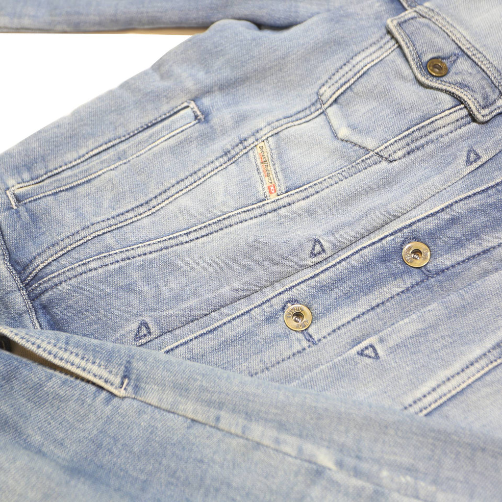 DIESEL Womens Blue Denim Jacket S Cotton Blend Button Closure Casual Style