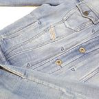 DIESEL Womens Blue Denim Jacket S Cotton Blend Button Closure Casual Style