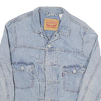 LEVI'S Womens Blue Denim Jacket S Cotton Blend Button Closure Casual Classic