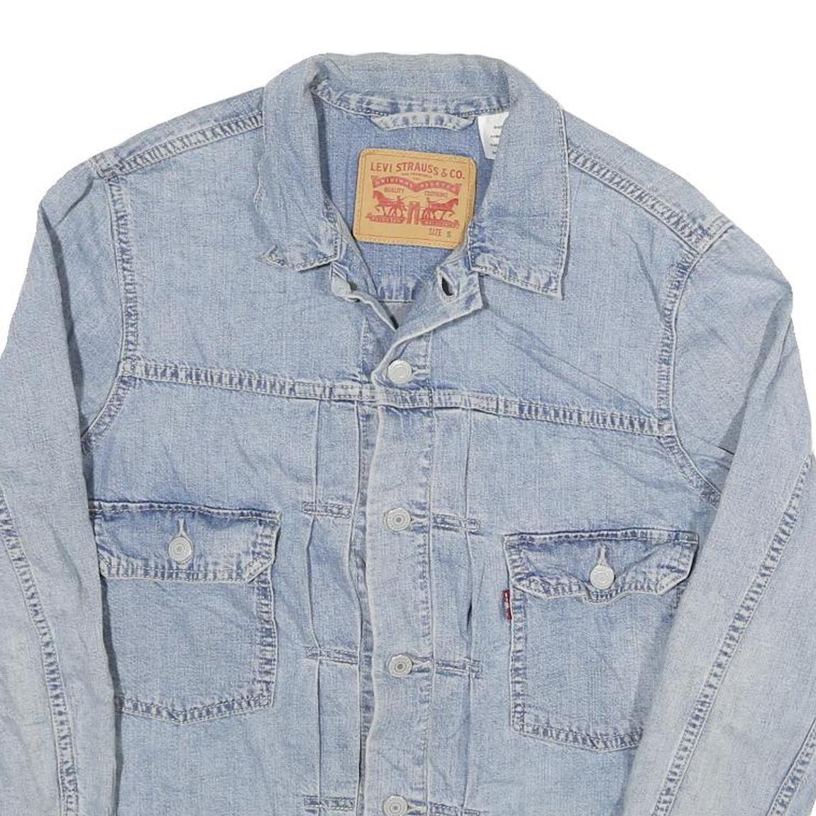 LEVI'S Womens Blue Denim Jacket S Cotton Blend Button Closure Casual Classic
