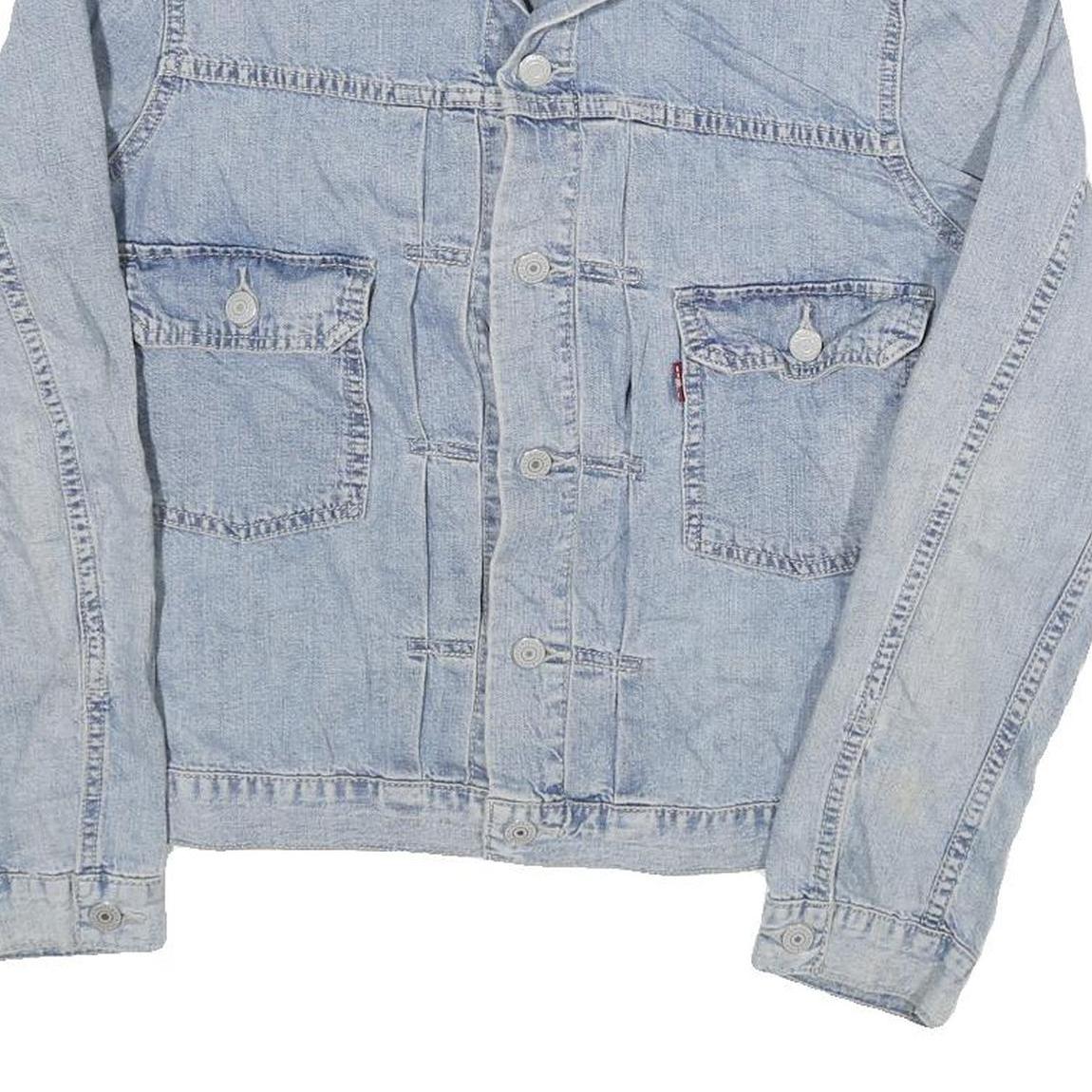 LEVI'S Womens Blue Denim Jacket S Cotton Blend Button Closure Casual Classic