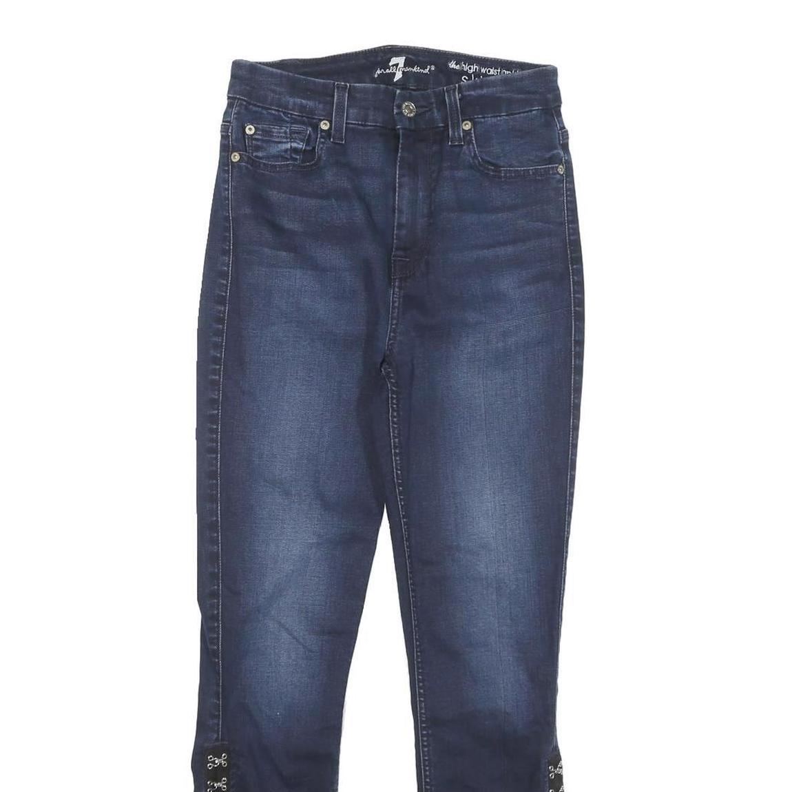 7 FOR ALL MANKIND Womens Jeans Blue Slim Skinny Denim Medium W26 L27 Hook Eye