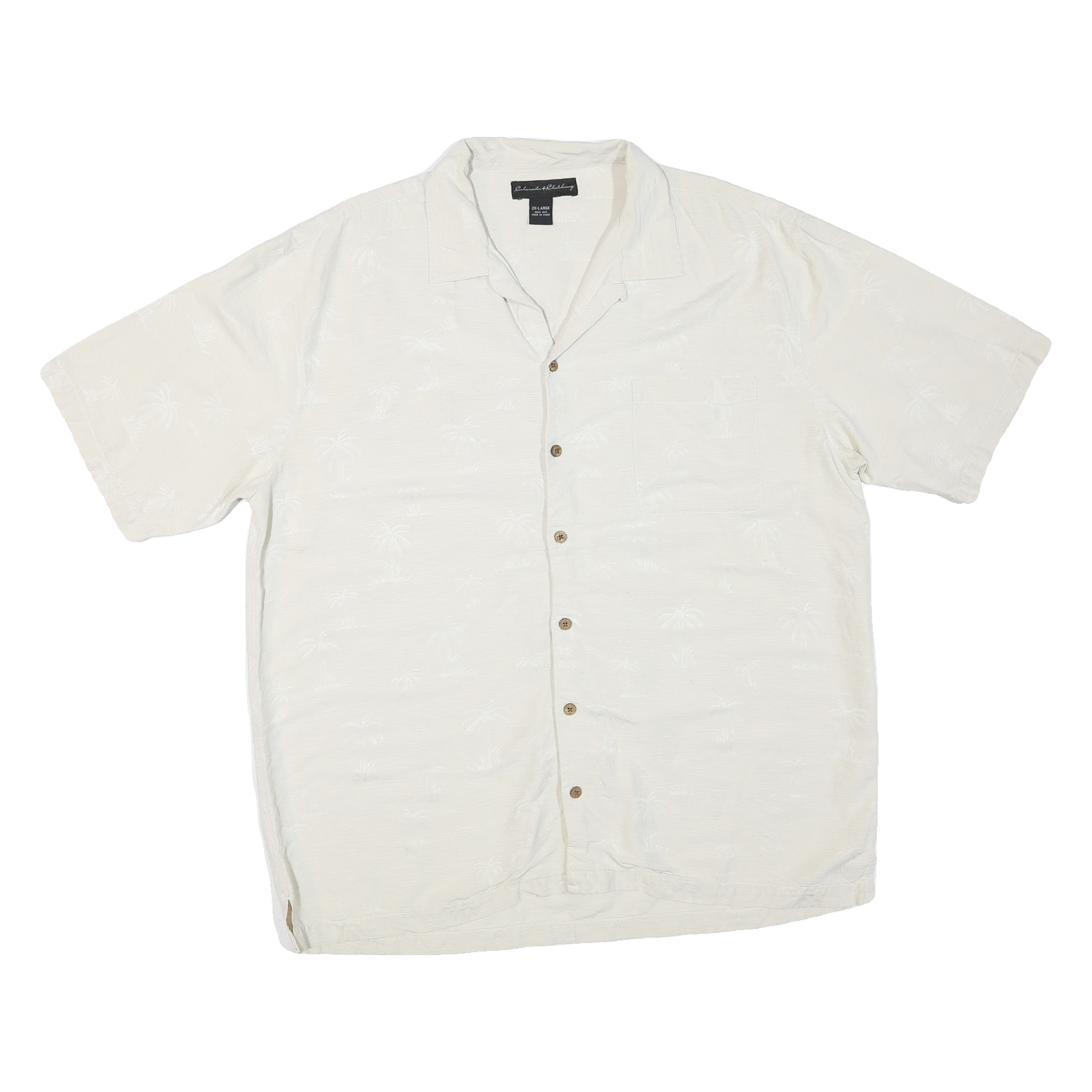 COLORADO CLOTHING Mens White 2XL Cotton Blend Short Sleeve Shirt Casual Summer