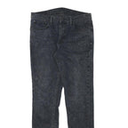 LEVI'S Mens Slim Black Denim Raw Zip Jeans W30 L31 Classic Fit