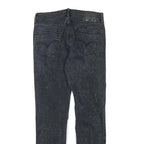 LEVI'S Mens Slim Black Denim Raw Zip Jeans W30 L31 Classic Fit