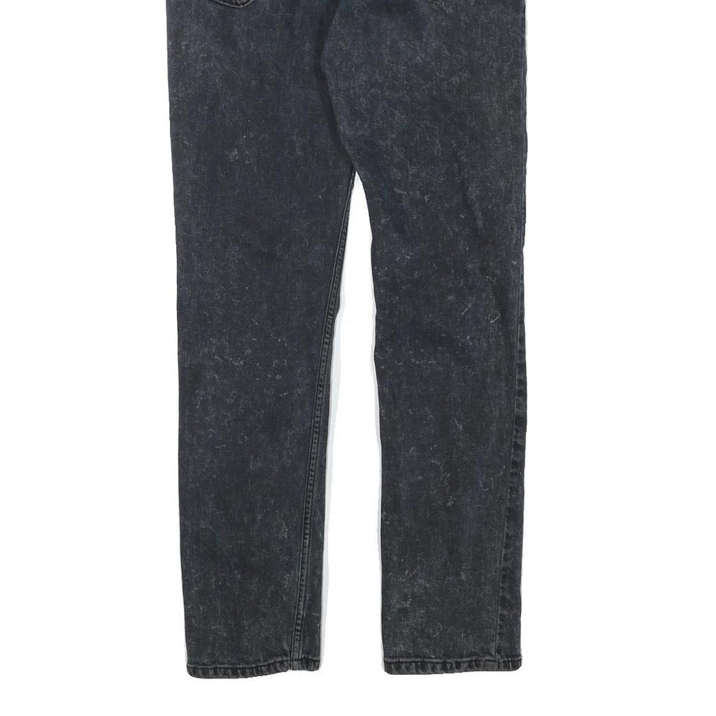 LEVI'S Mens Slim Black Denim Raw Zip Jeans W30 L31 Classic Fit