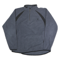 CHAMPION Mens Blue & Black Plain Half Zip Pullover Jumper L Sportswear