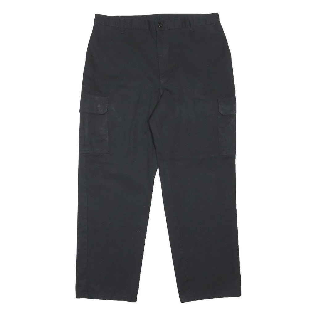 DICKIES Mens Classic Black Cargo Trousers W36 L31 Workwear Zip Closure