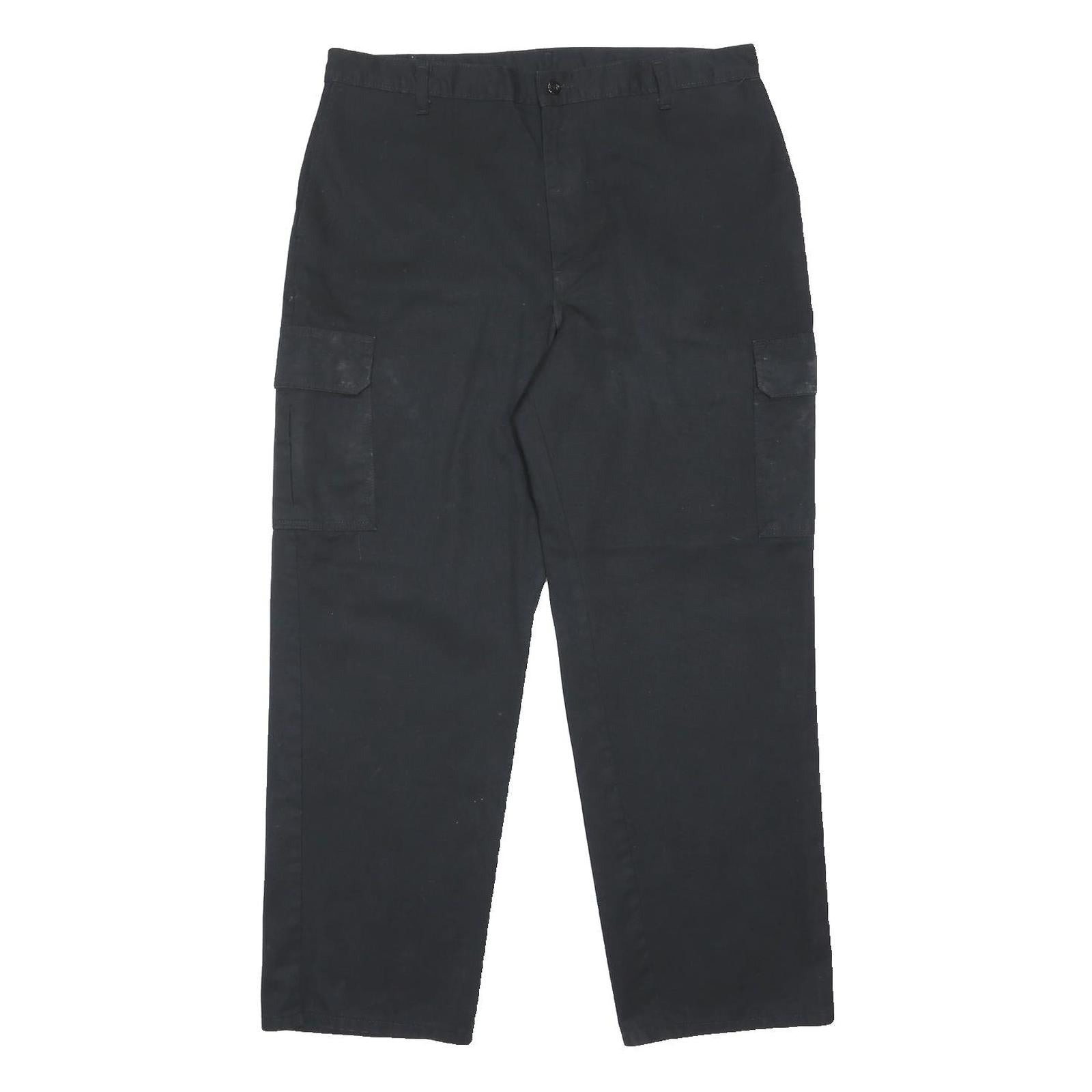 DICKIES Mens Classic Black Cargo Trousers W36 L31 Workwear Zip Closure