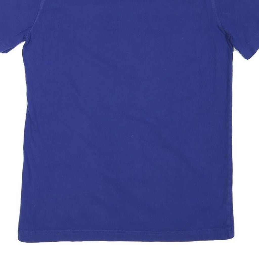 CHAMPION Mens Blue Cotton Blend T-Shirt S Short Sleeve Crew Neck Logo Print