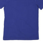 CHAMPION Mens Blue Cotton Blend T-Shirt S Short Sleeve Crew Neck Logo Print