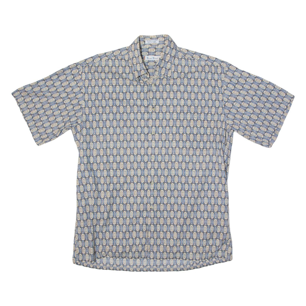 BANMA BILAS Mens Shirt Blue Crazy Pattern M