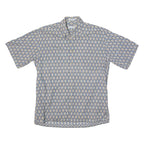 BANMA BILAS Mens Shirt Blue Crazy Pattern M