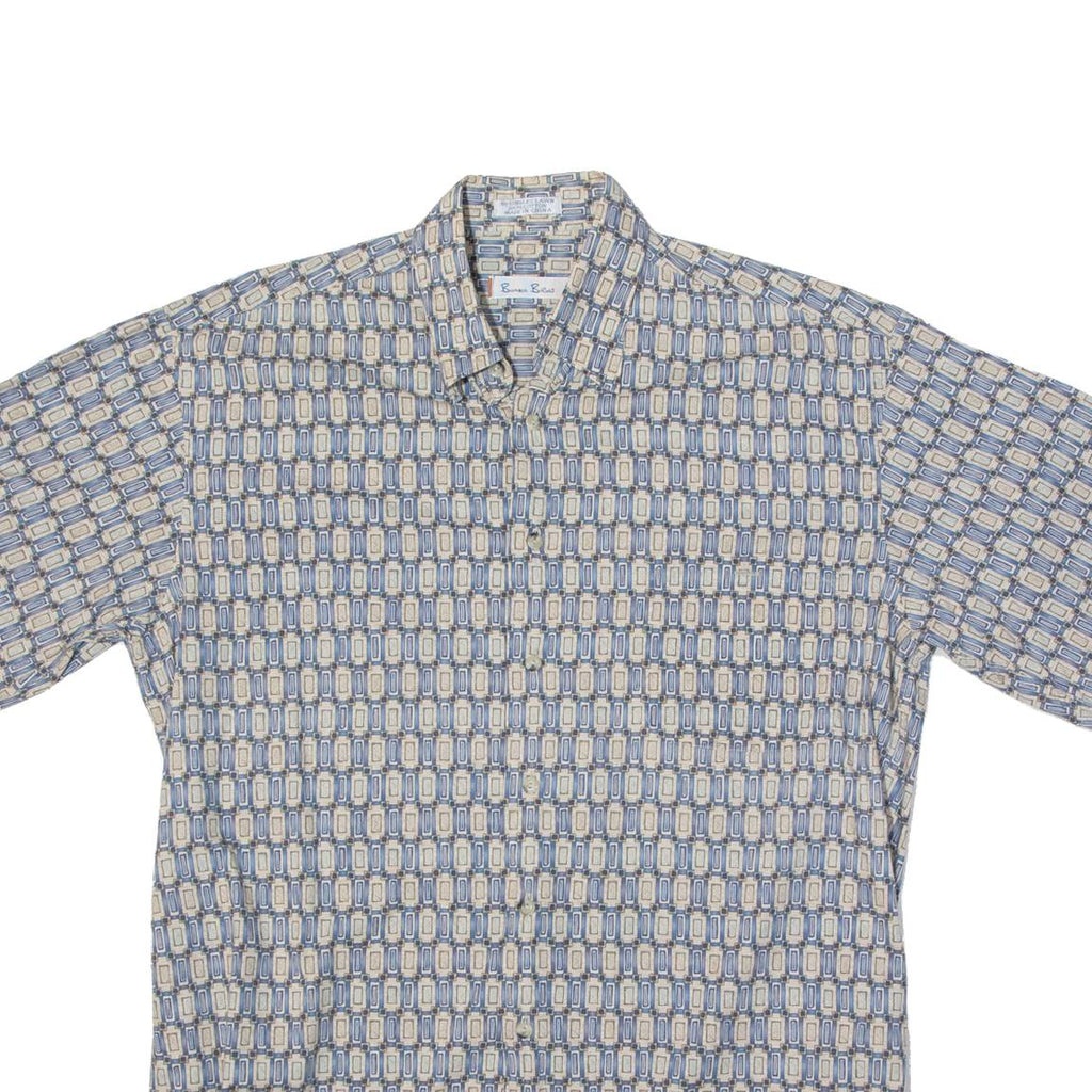 BANMA BILAS Mens Shirt Blue Crazy Pattern M