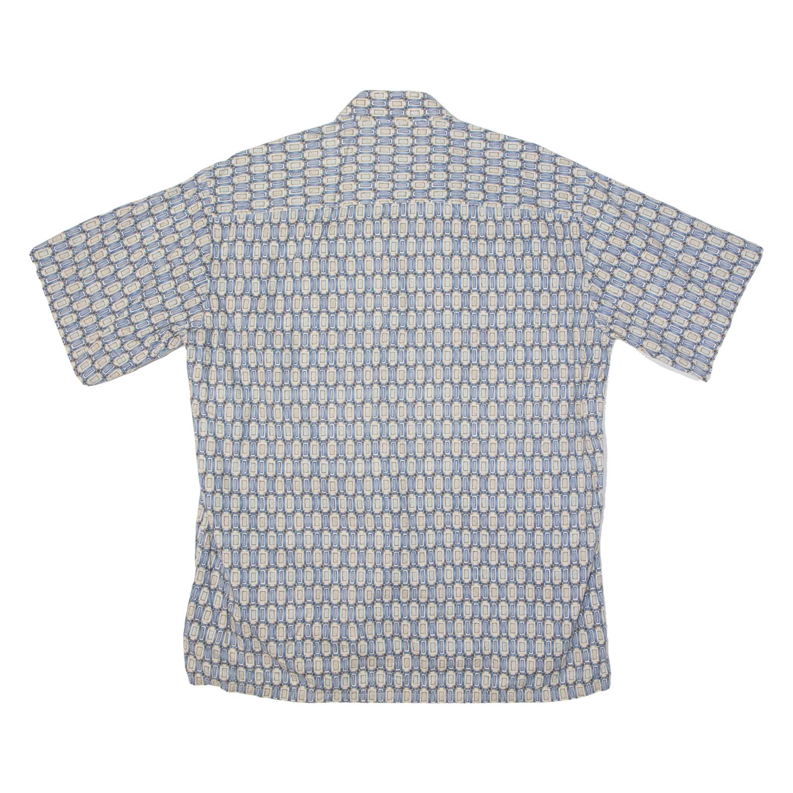 BANMA BILAS Mens Shirt Blue Crazy Pattern M