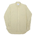CHARLES TYRWHITT Mens Yellow & Blue Check Shirt M Classic Fit Cotton Blend