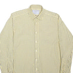 CHARLES TYRWHITT Mens Yellow & Blue Check Shirt M Classic Fit Cotton Blend
