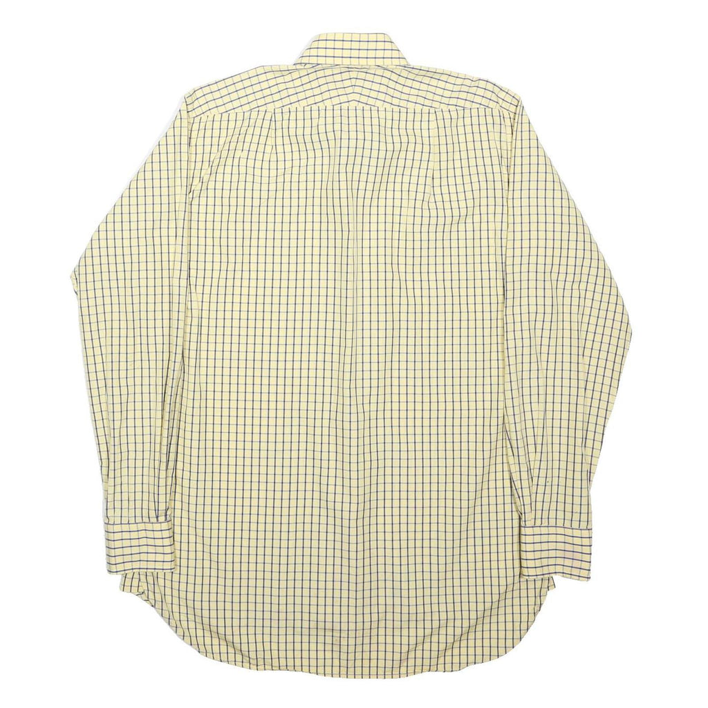 CHARLES TYRWHITT Mens Yellow & Blue Check Shirt M Classic Fit Cotton Blend