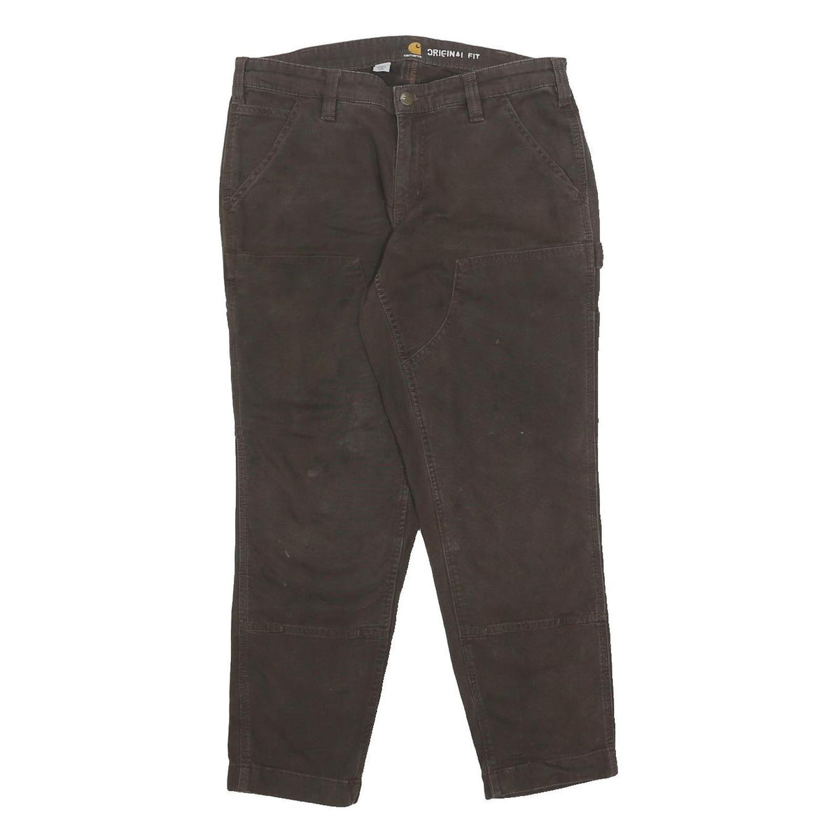 CARHARTT Womens Cotton Blend Brown Regular Fit Straight Leg Trousers W32 L26