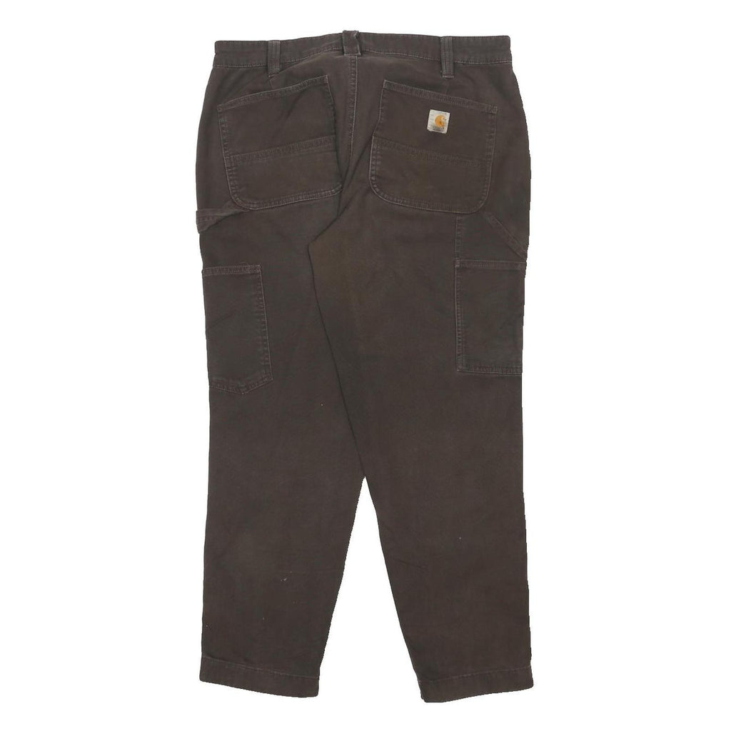 CARHARTT Womens Cotton Blend Brown Regular Fit Straight Leg Trousers W32 L26