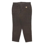 CARHARTT Womens Cotton Blend Brown Regular Fit Straight Leg Trousers W32 L26