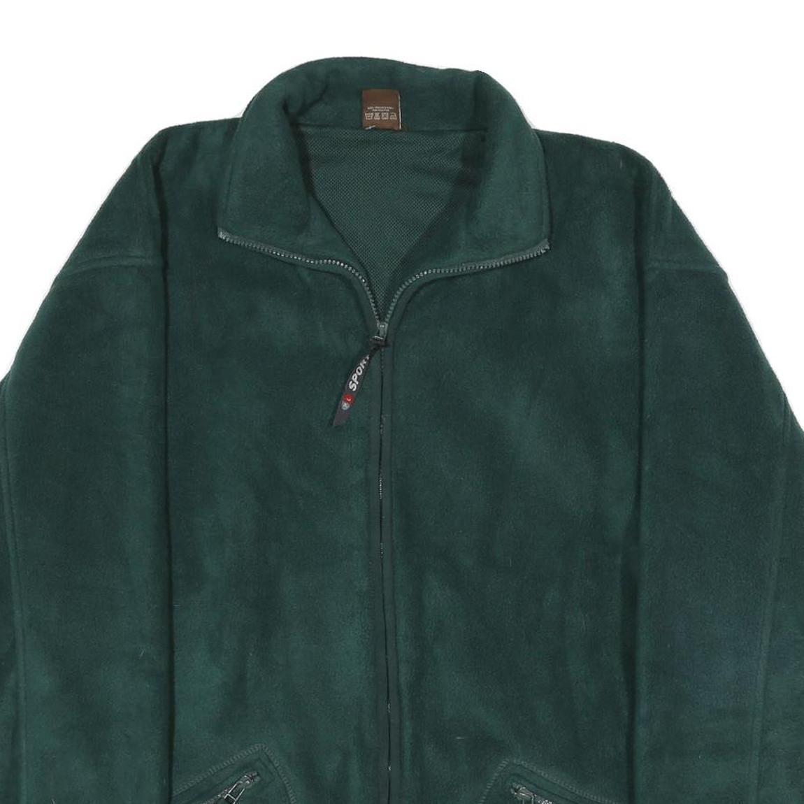 LEGACY Mens Green Polyester Zip Jacket L Fleece Casual Warm Outerwear