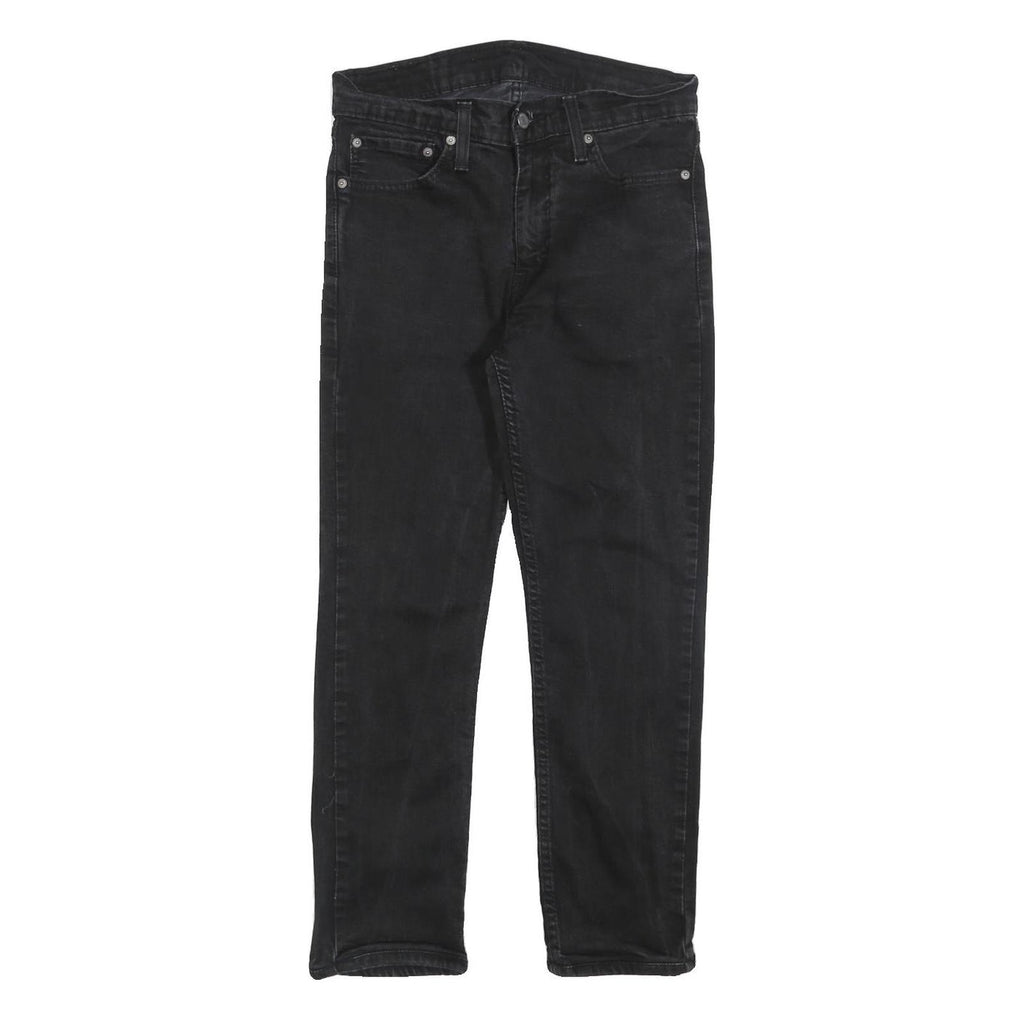LEVI'S 511 Slim Mens Black Denim Slim Skinny Jeans W32 L26 Zip Cotton Blend
